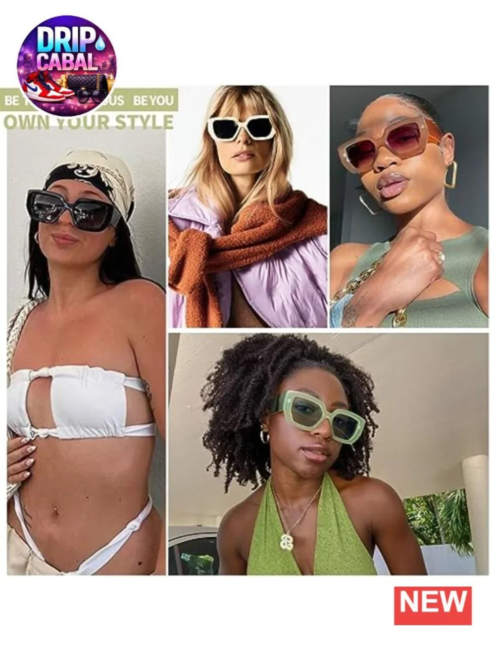 Oversized Square Sunglasses for Women Men UV400 Protection Chunky Frame Shades